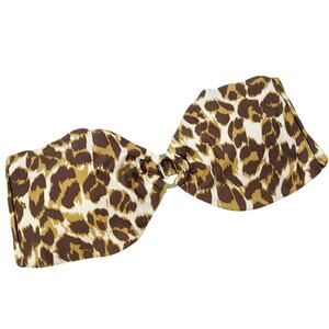 Aerie leopard strapless bikini top